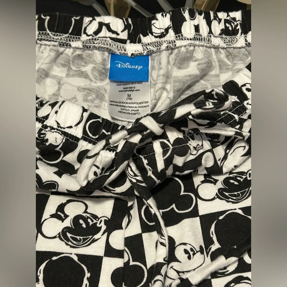Disney Mickey Mouse Black & White Character Print Pajama Pant Loungers - Picture 4 of 4